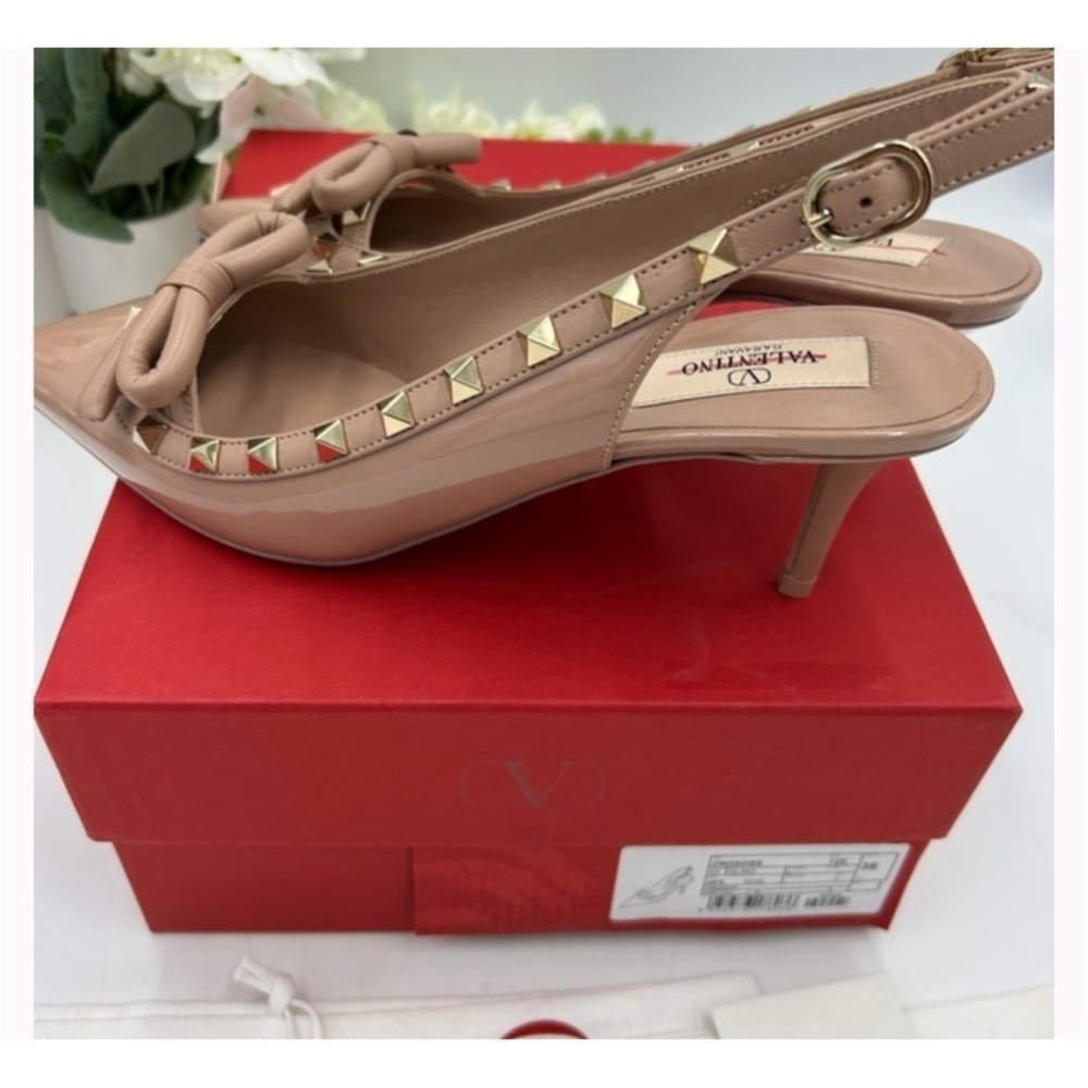 Valentino Garavani rock stud 60 patent leather sling back pumps size 38 - Picture 3 of 10
